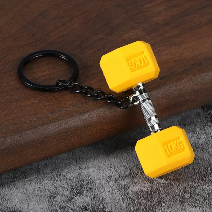 Health Wellness Gifts - Unique Fitness Mini Dumbbell Keychain Unisex
