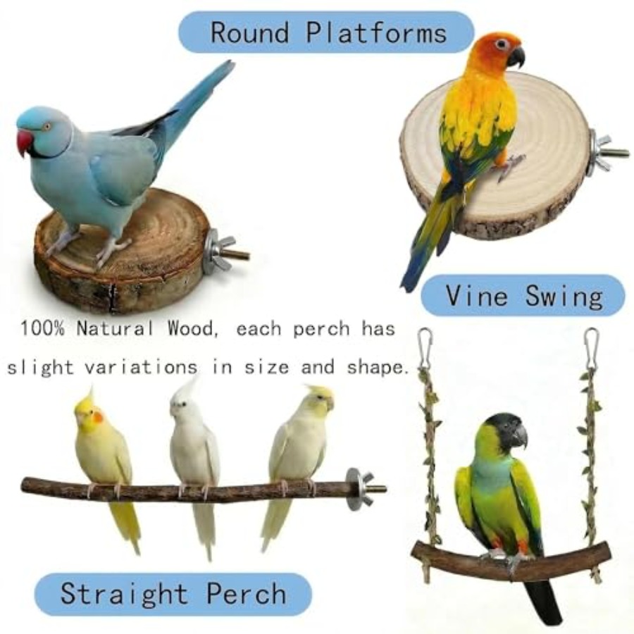 8PCS natural wood bird perches - Health & Wellness Nurse Coach recensie en prijs