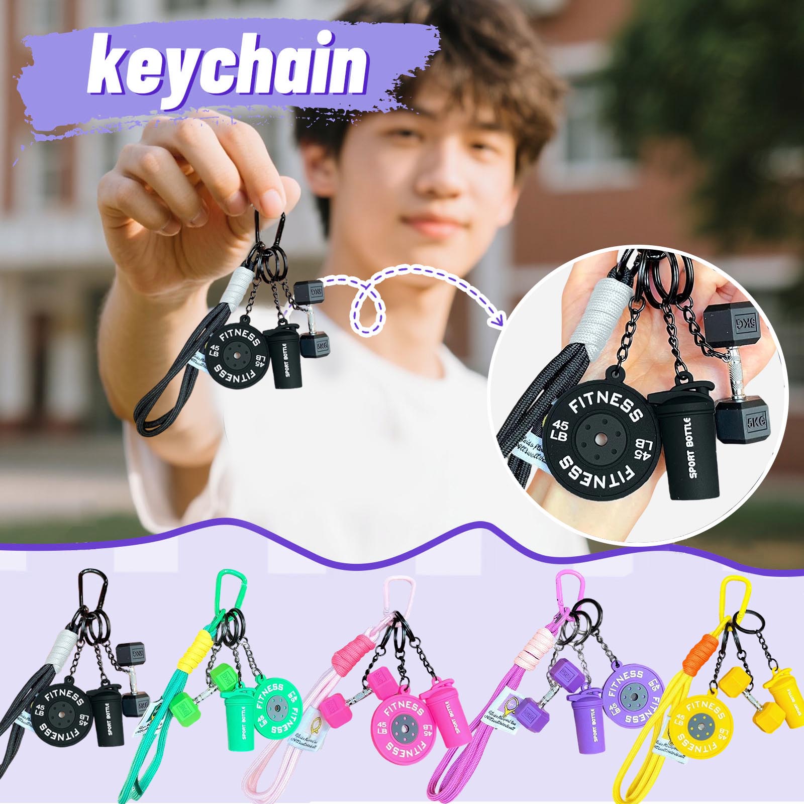 Silicone Dumbbell Keychain for - Health Wellness Gifts recensie en prijs